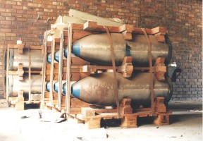 Bomb casings, side view